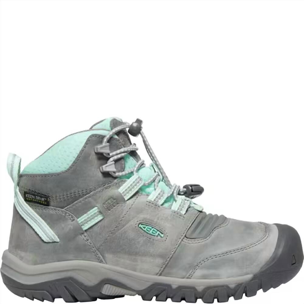 NEW KEEN girls ridge flex waterproof boots in grey/blue